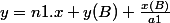 y = n1.x + y(B)+\frac{x(B)}{a1}
